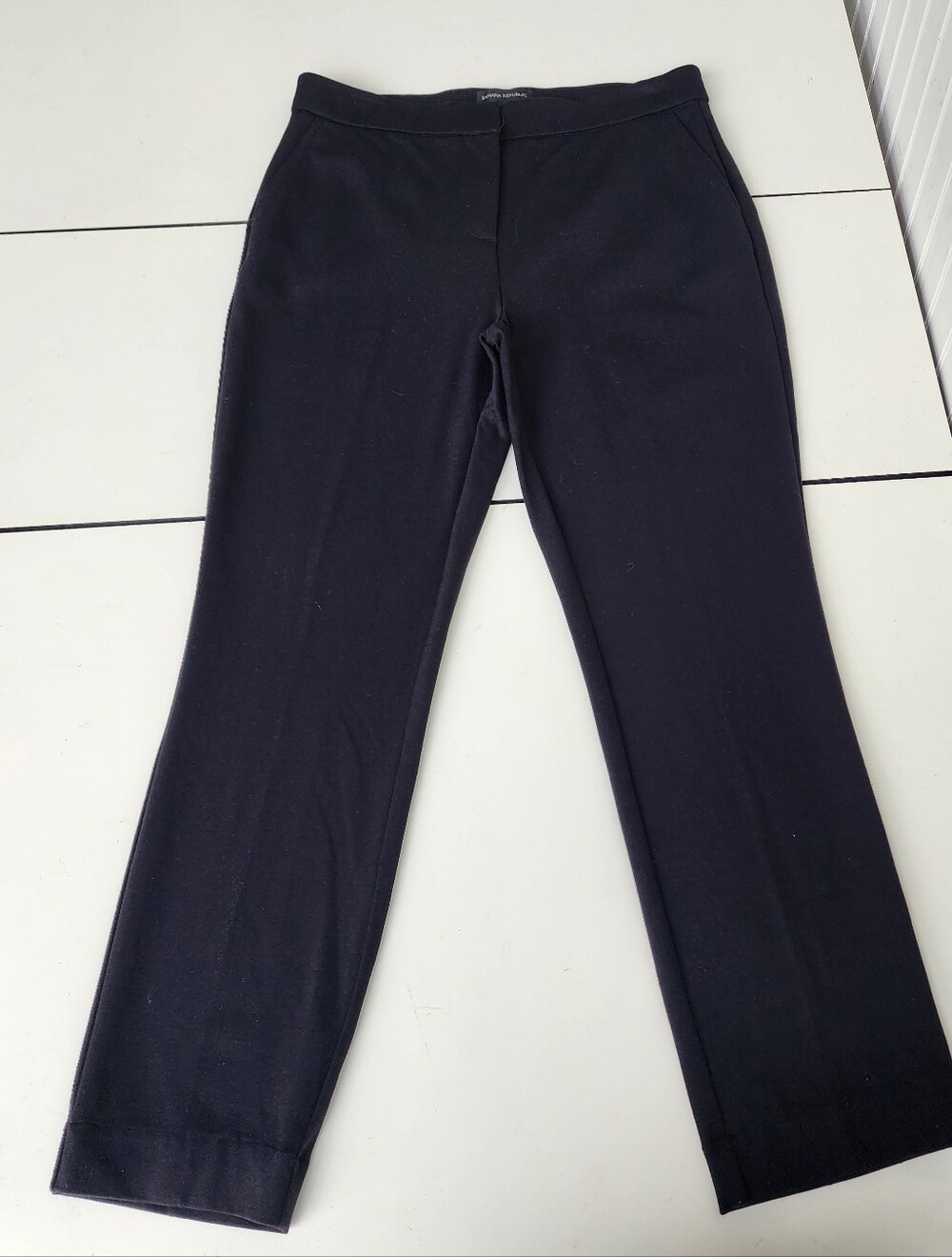 Banana Republic Womens Pants Black Stretch Rayon Nylon Career Work Sz 6